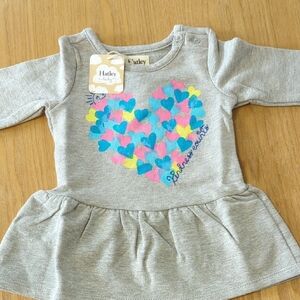 Hatley Gray Raglan Sleeve Dress with Crew Neck